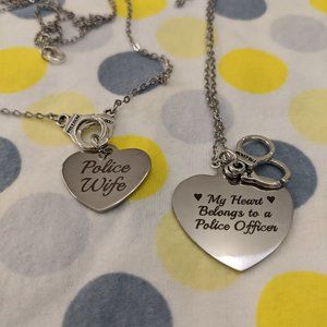 Police Wife Necklace- Police Officer Love -Sheriff Wife - Trooper Wife Jewelry -